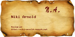 Niki Arnold névjegykártya